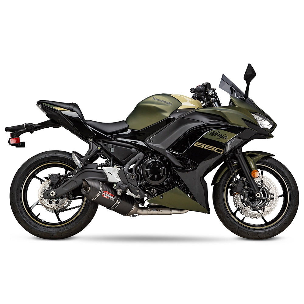 Yoshimura NINJA/Z 650 17-25 Race AT2 Stainless Full Exhaust, w/ Carbon Fiber Muffler