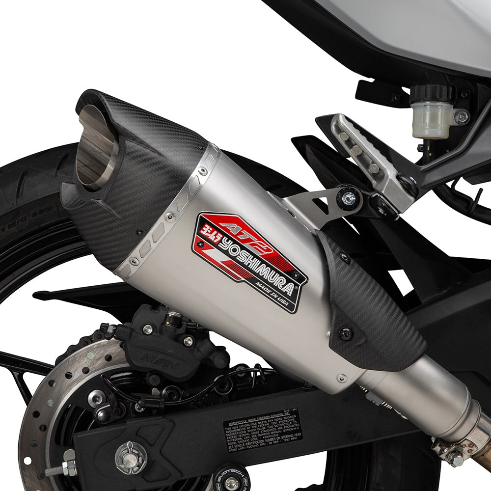 Yoshimura NINJA 500/400 / Z500/400 18-24 AT2 Stainless Slip-On Exhaust, w/ Stainless Muffler