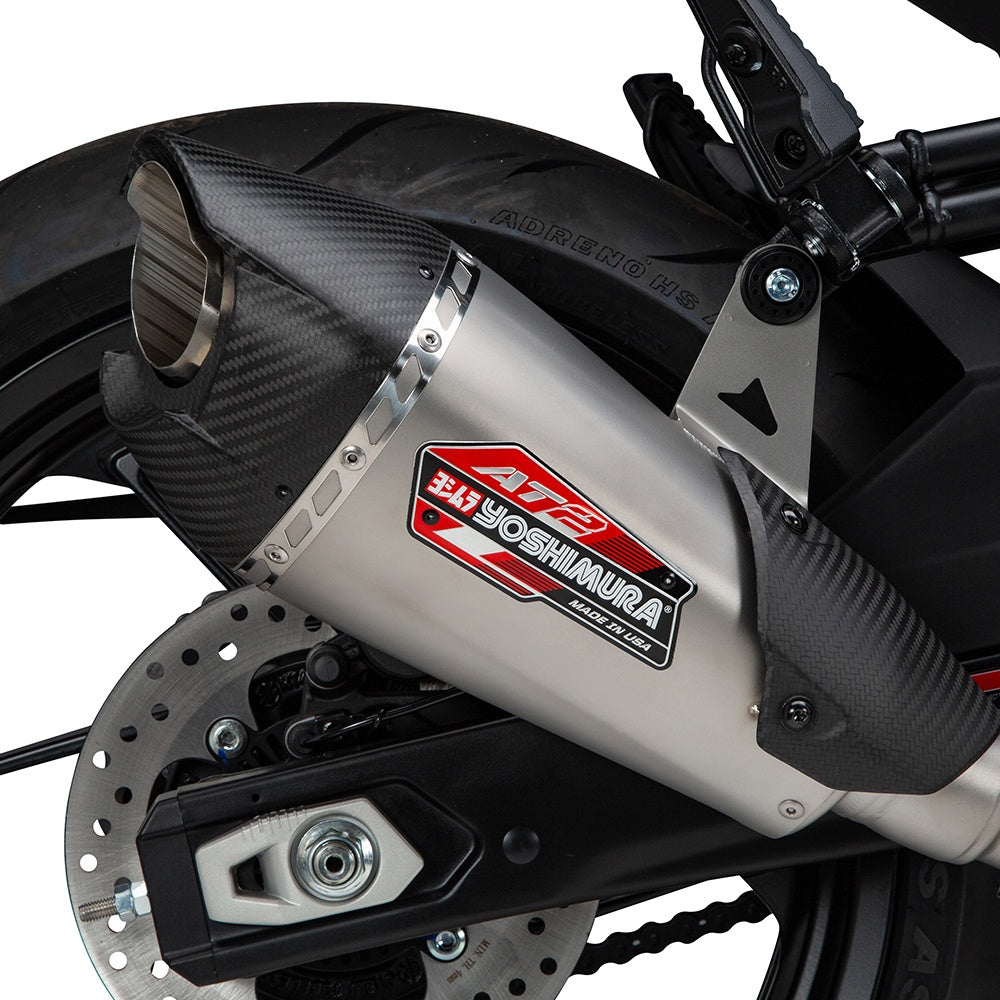 Yoshimura 450SS 23-24 / 450NK 2024 AT2 Stainless Slip-On Exhaust, w/ Stainless Muffler