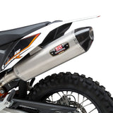 Yoshimura HUSQ 701/KTM 690 R Race R-77 Stainless Slip-On Exhaust, w/ Stainless Muffler