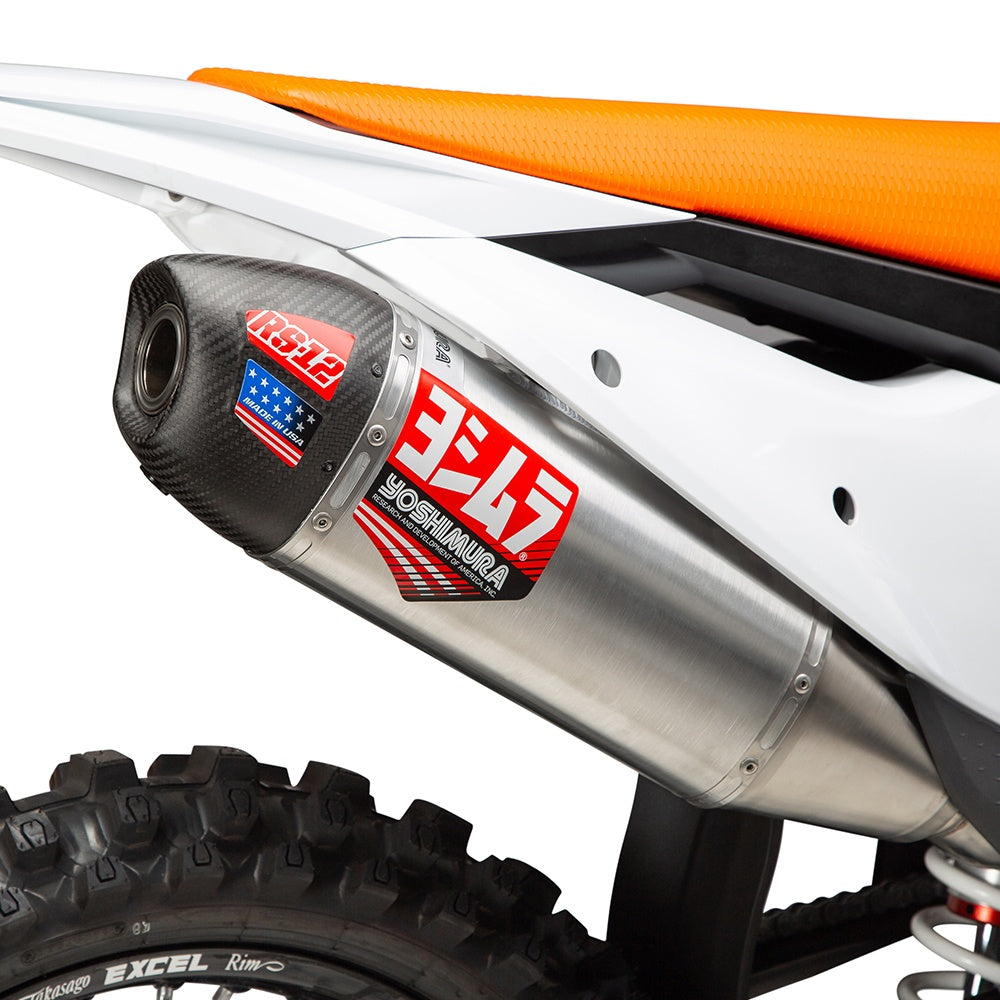 Yoshimura KTM/Husqvarna 250/350/450 23-24 RS-12 Stainless Slip-On Exhaust, w/ Aluminium Muffler
