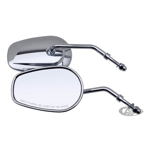 Zodiac Mirror Set OEM Style Teardrop Short 4 Stem Chrome