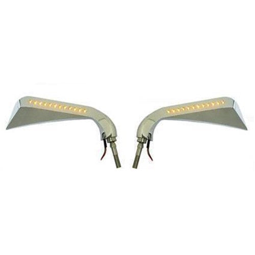 Zodiac Avenger Mirrors Pair BLK W/LED