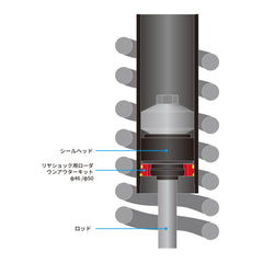 Zeta Rear Suspension Lowering Kit - Showa / KYB / WP 50F -40mm - Titanium