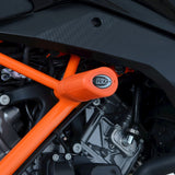 Aero no-cut Frame Sliders (ORANGE), KTM RC125/200/390