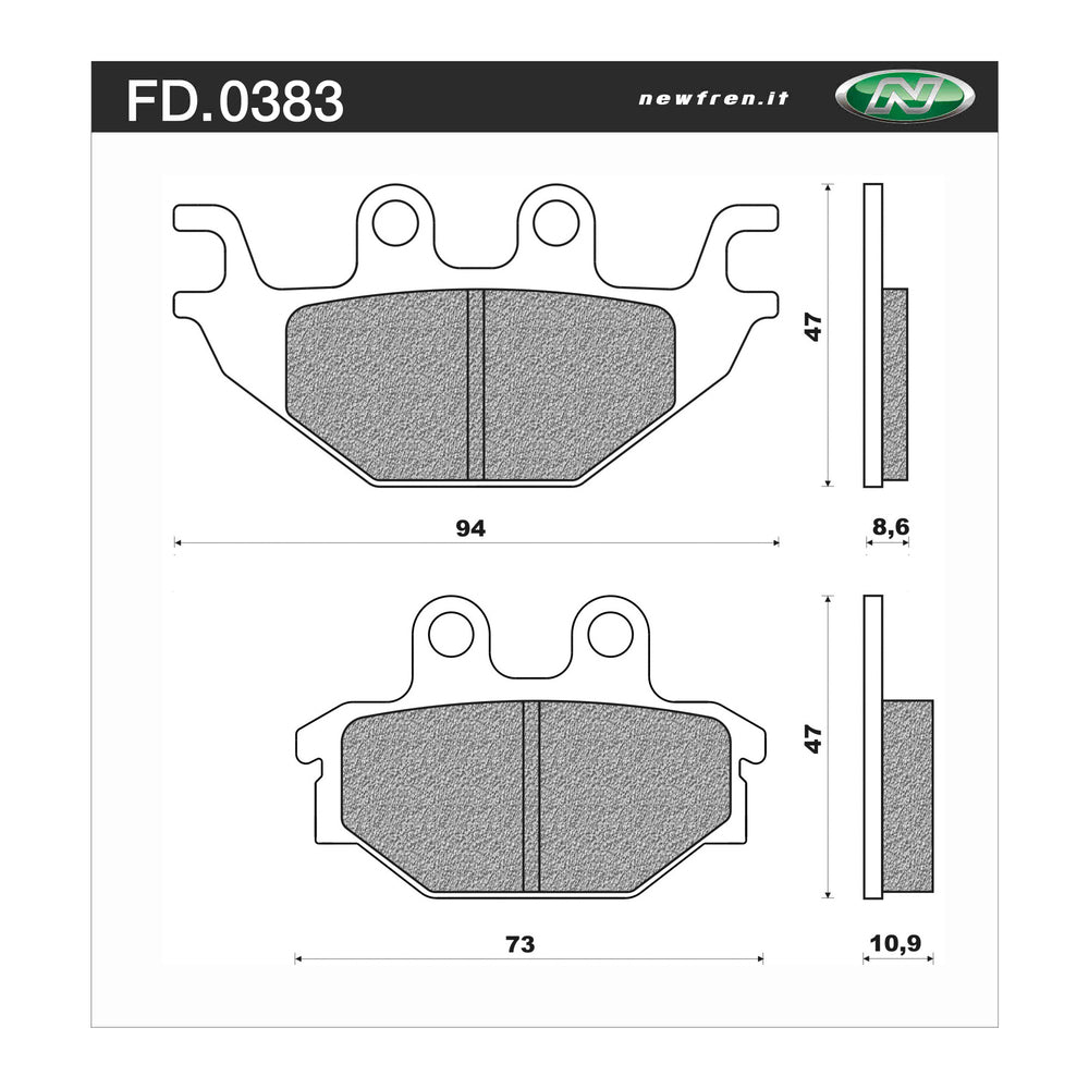 Newfren Brake Pads - Touring Organic