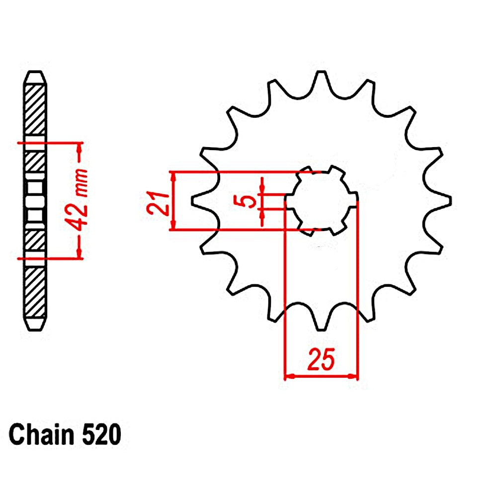 12T Front Sprocket Kaw/Suz/Yam (569) (does not have mounting holes drilled)