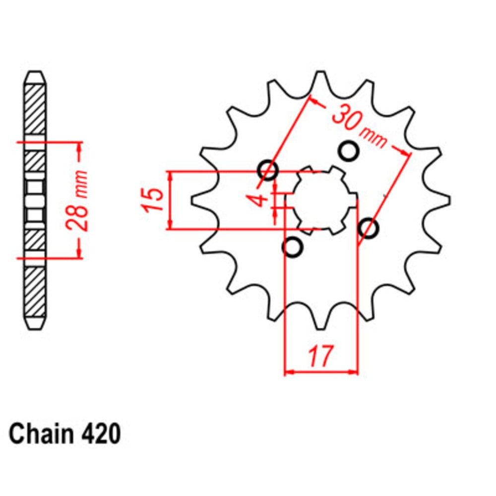 13T Honda XR75/80;CR80 Front Sprocket (253)