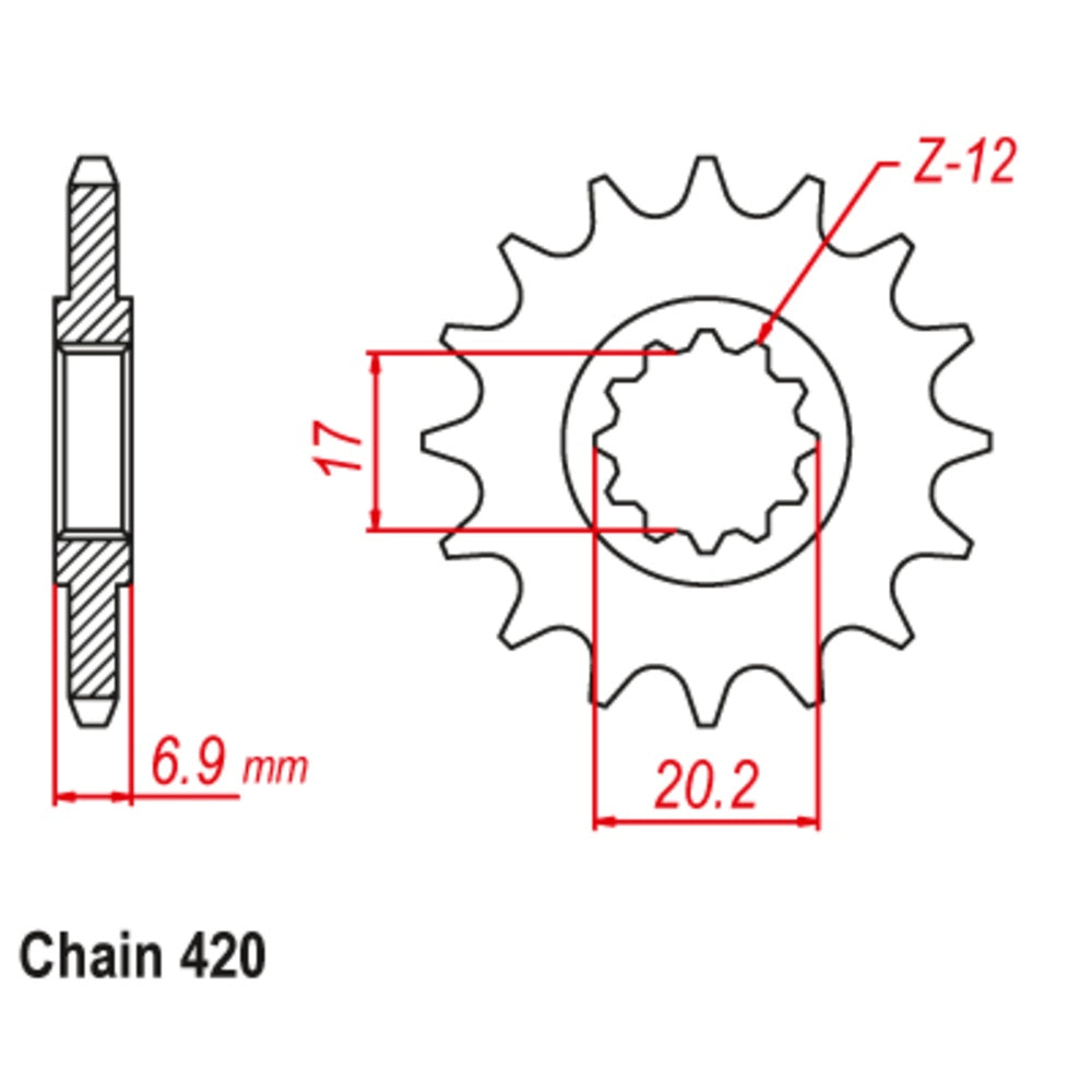 12T Aprillia Front Sprocket 50 RX