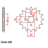 14T Suzuki GSX-R125 Front Sprocket (1425)