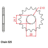 17T Kawasaki/Suzuki Front Spkt (520) (JTF520)