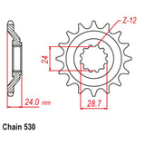 17T Front Sprocket Kawasaki/Suzuki (528)