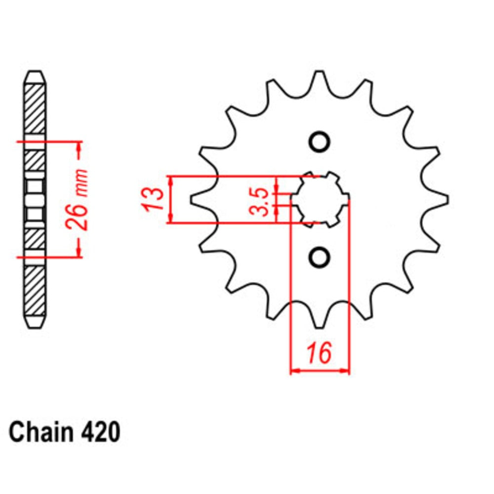 12T Suzuki/Yamaha Front Sprocket (563)
