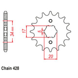 15T Honda CBR125 Front Sprocket (1264)