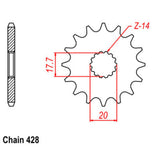 14T Yamaha Front Sprocket (558)