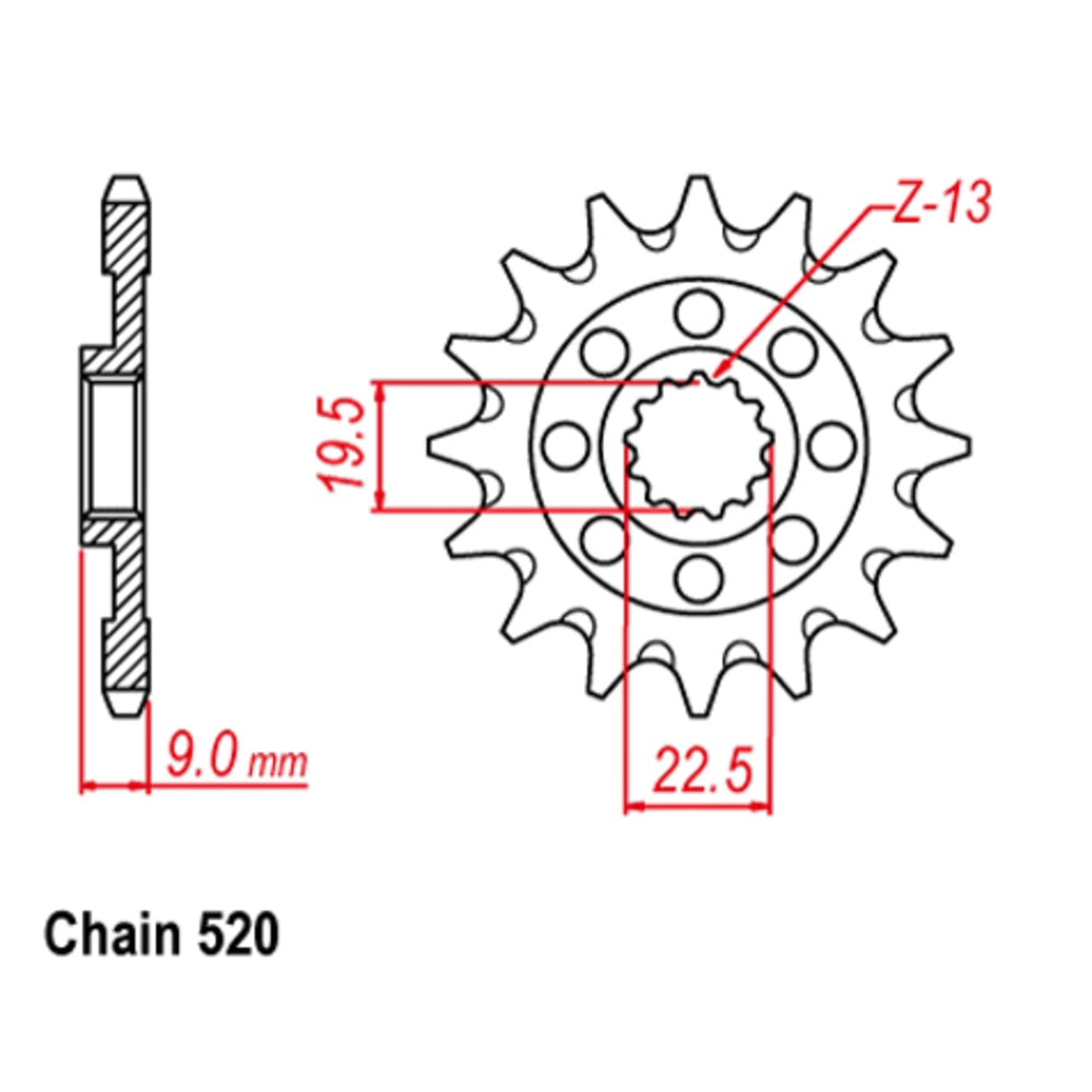 14T Suzuki Front Sprocket RMZ 250 13-14 ( 1442 )