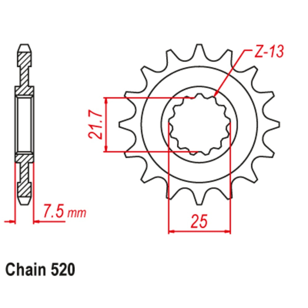 15T Kawasaki Front Sprocket (1536)