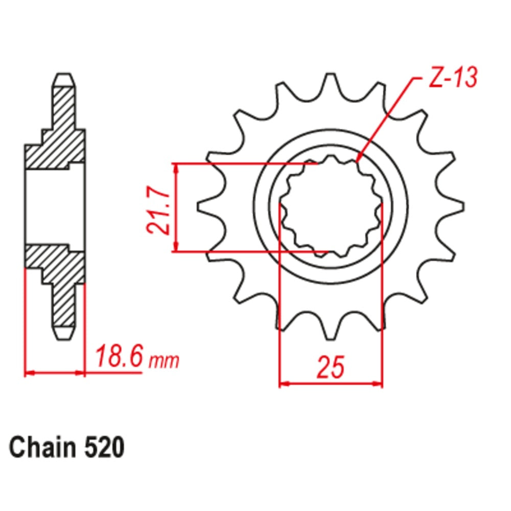 15T Kawasaki Z750 J1-J2 Front Sprocket (1538)
