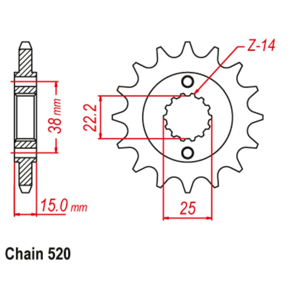 15T Ducati Front Sprocket (737)