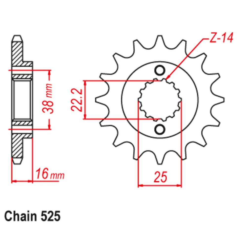 16T Ducati Front Sprocket (740)
