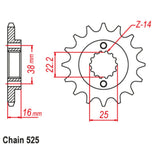 16T Ducati Front Sprocket (740)