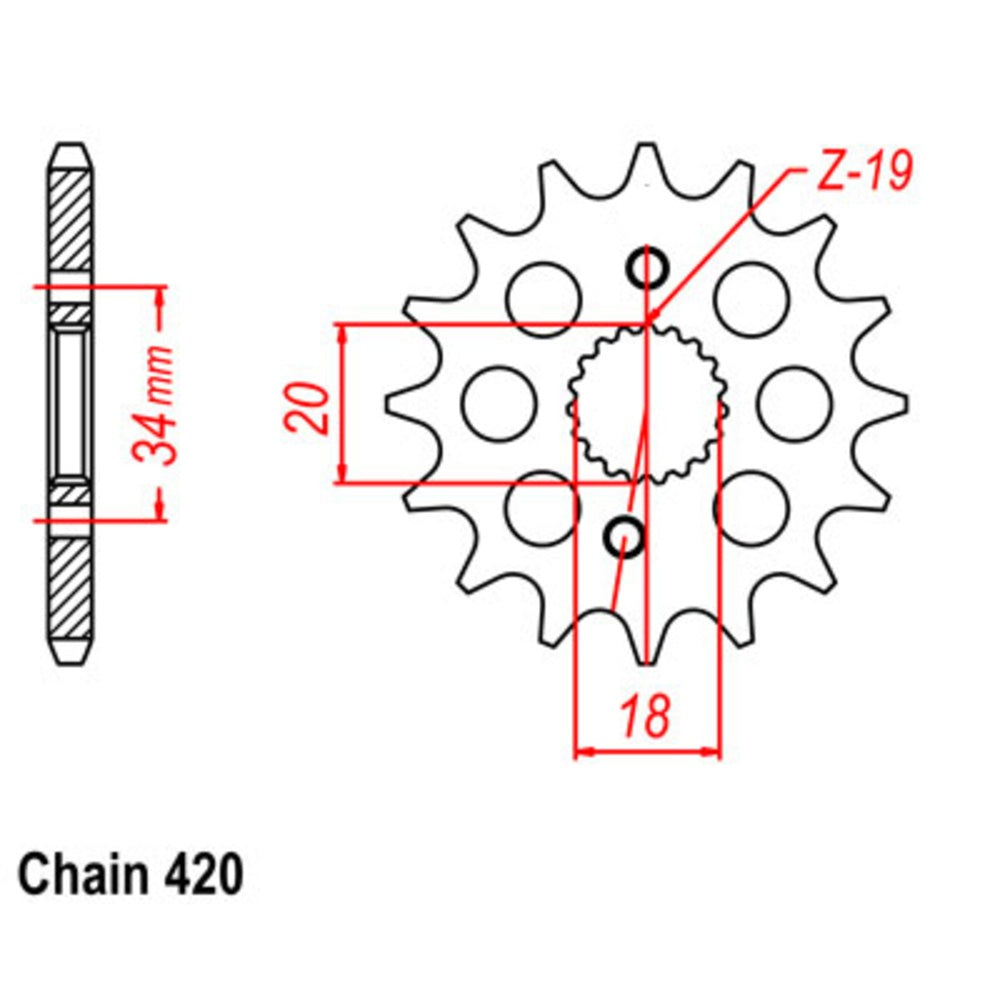 15T Honda CRF150 Front Sprocket (1310)