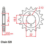 15T KTM390 14-16 Front Spkt ( OEM 90833029044)
