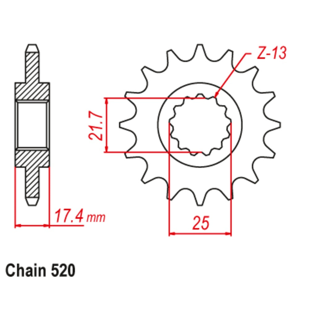 14T Honda Front Sprocket (1299)