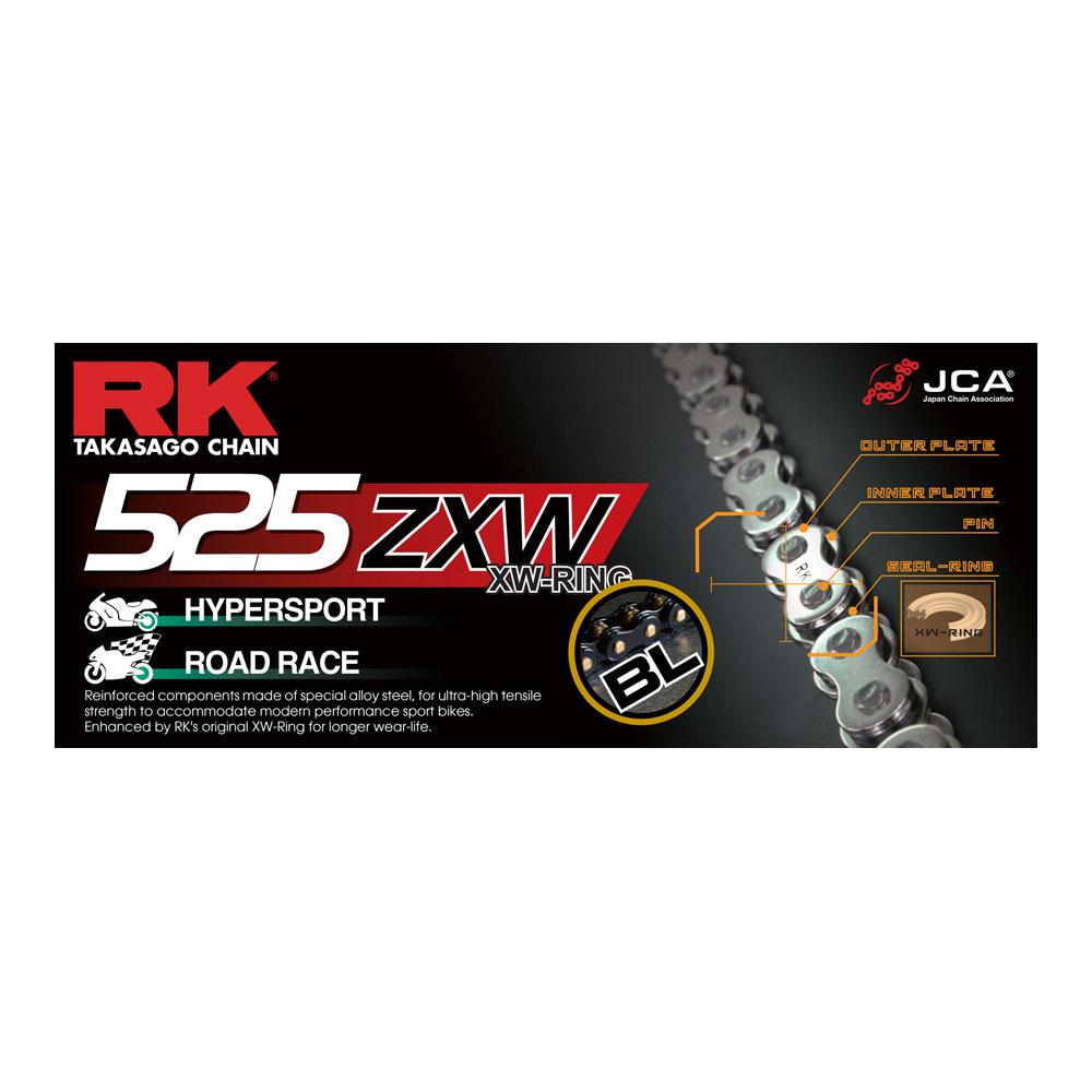 RK CHAIN 525ZXW - 120 LINK - BLACK - 12-55Z-120BL