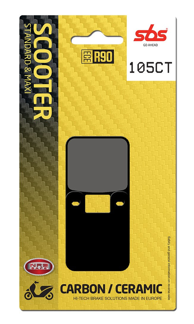 SBS FRICTION - Carbon Tech Front / Rear Scooter Brake Pads (SBS 559) (188 WITH SPRINGS) - 105CT-