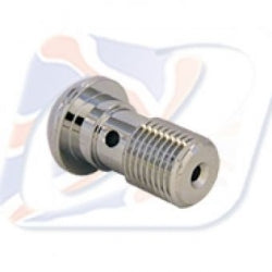 SINGLE DOMED HEAD BANJO BOLT M8 X 1 CHROME - 108100DC