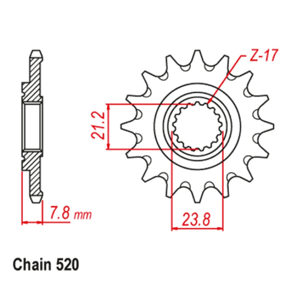 14T Supersprox Stealth Front Sprocket Honda CRF250R 18 (1326)