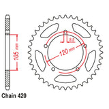 51T Aprillia Rear Sprocket 50 RX