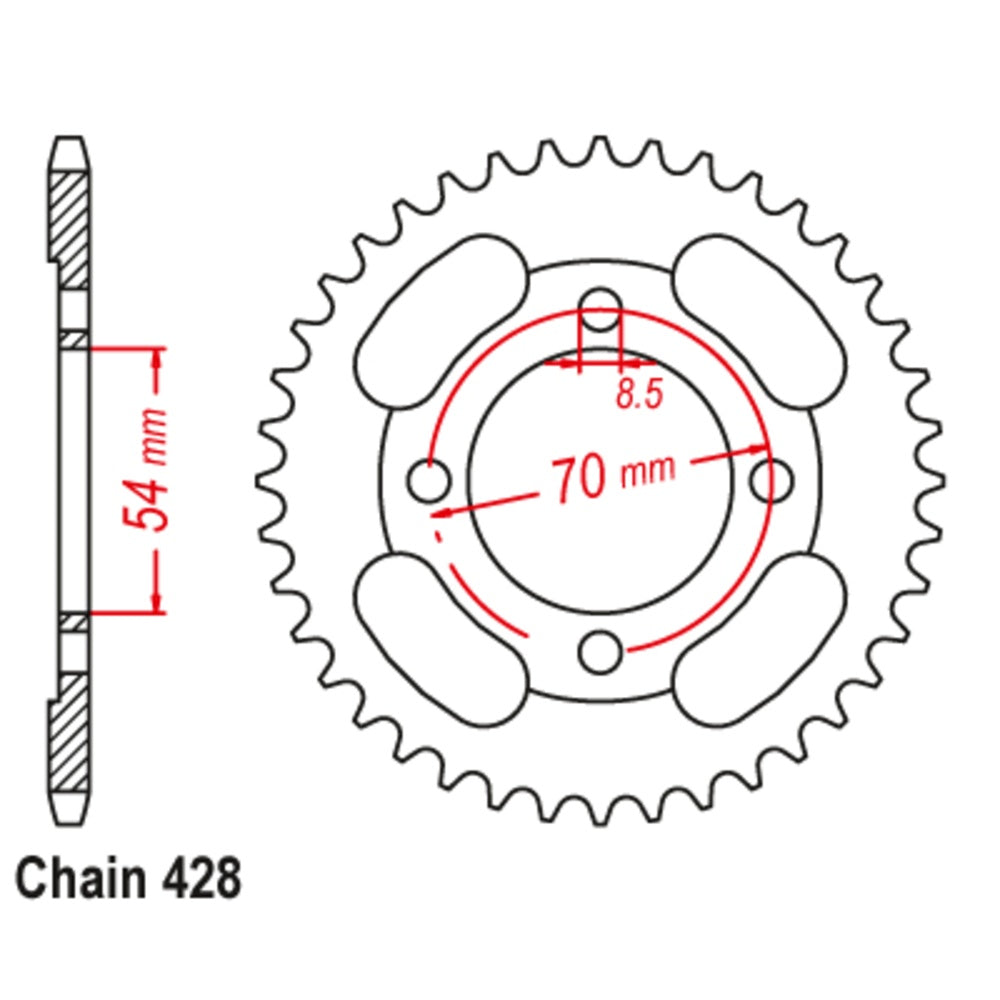 45T Honda CT110 G-P Rear Sprocket (263)