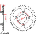46T Honda XR75/80 Rear Sprocket (256)
