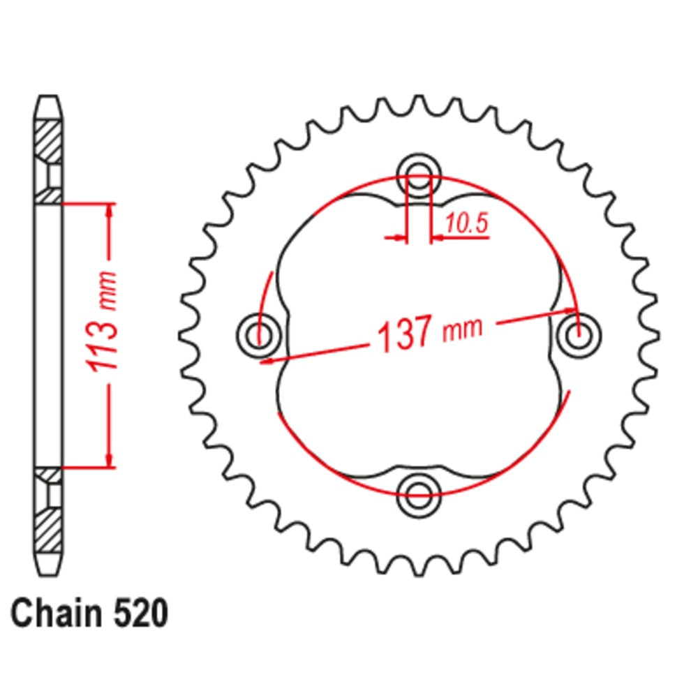 38T Suzuki LT R450 Rear Sprocket (1760)