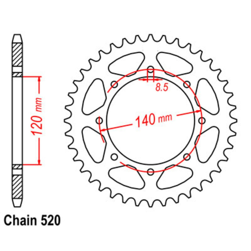 44T Kawasaki Rear Sprocket (487)