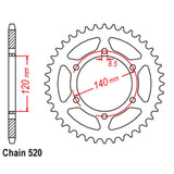 38T Hon/Kaw/Yam Rear Sprocket (260/475/846)