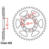 50T Yamaha Rear Sprocket (1842)