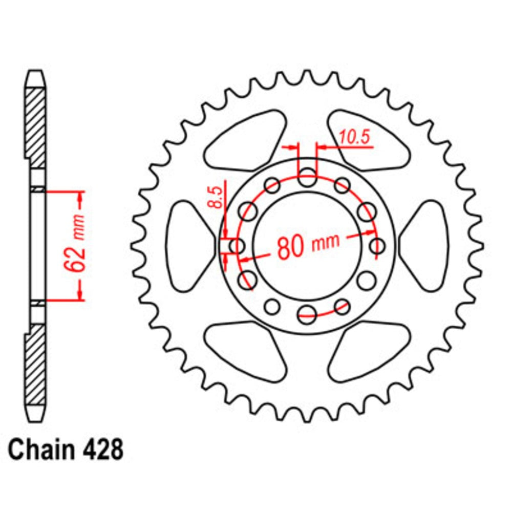 51T Yamaha Rear Sprocket (1842)