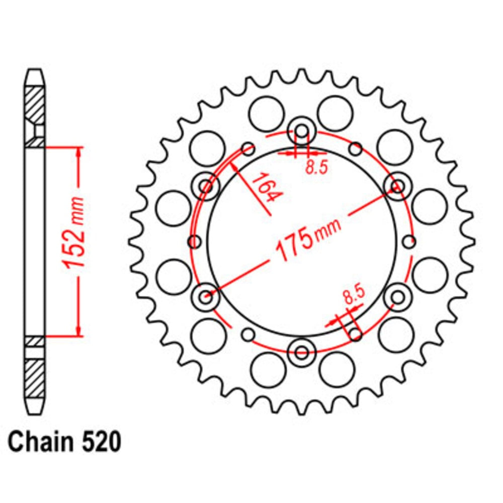 44T Yamaha Rear Sprocket (853)