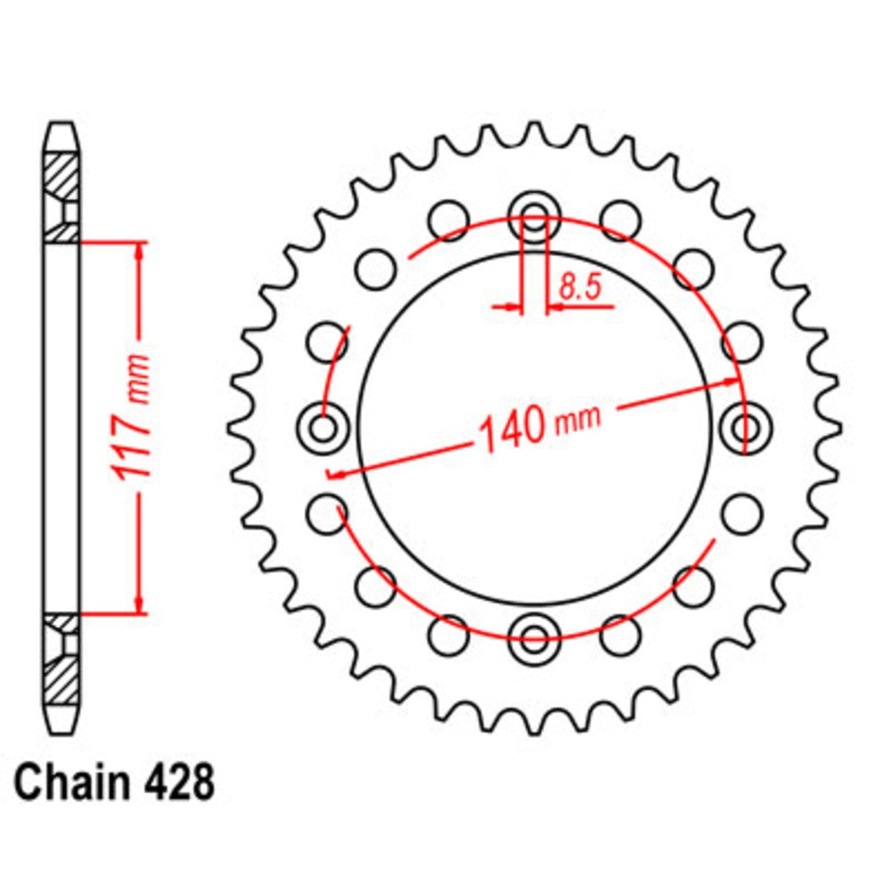 48T Yamaha Rear Sprocket (831)