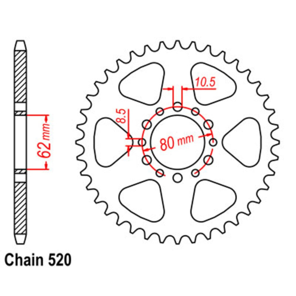 46T Yamaha Rear Sprocket (845)