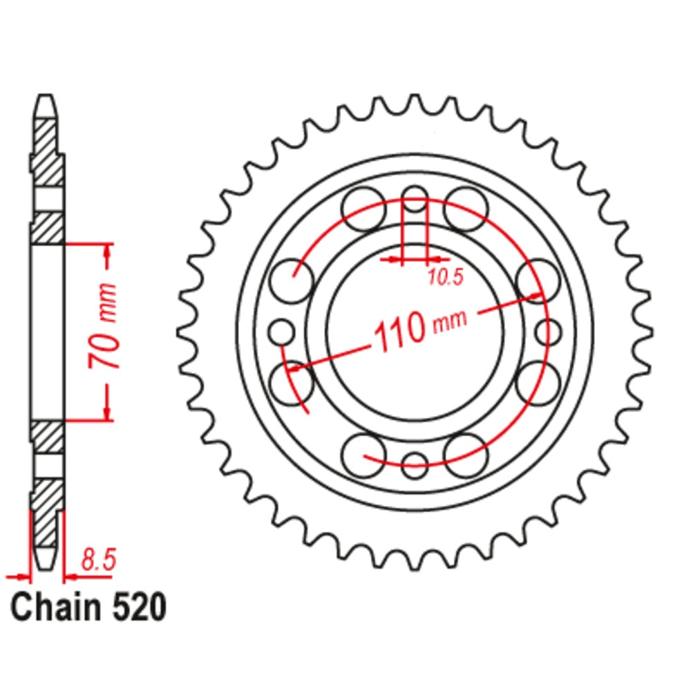 44T Honda Rear Sprocket (247)