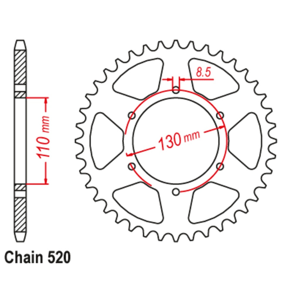48T Honda Rear Sprocket (1977) Same as 11-329
