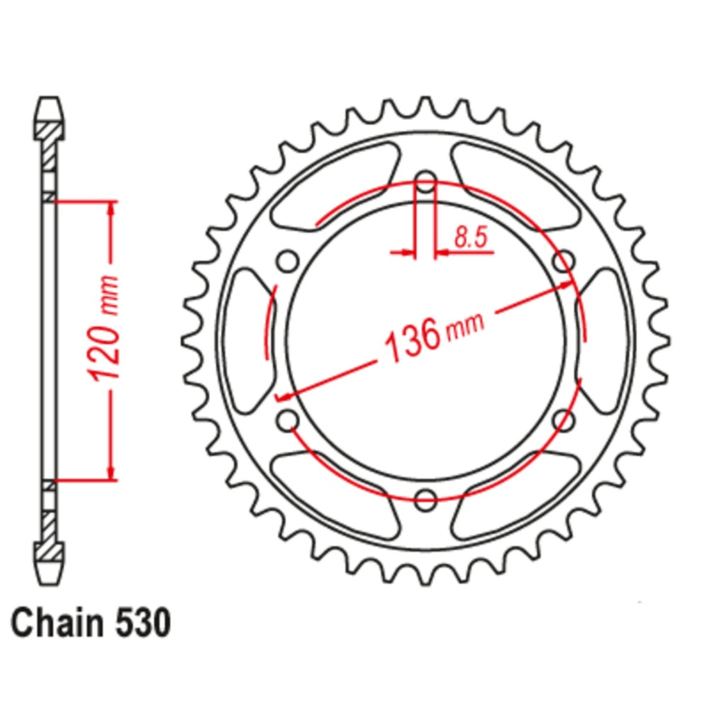 38T Yamaha Rear Sprocket