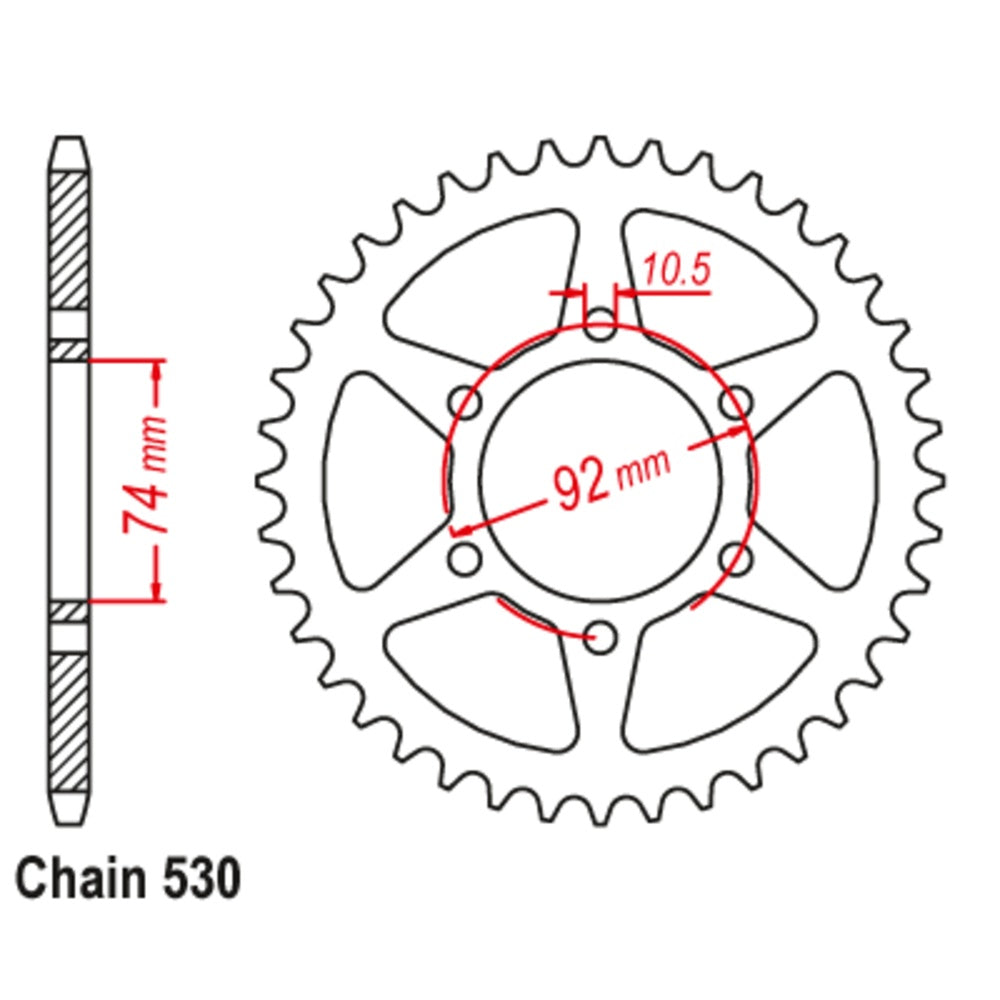 45T Yamaha Rear Sprocket (856)