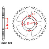 54T TTR125 Yamaha Rear Sprocket (833)