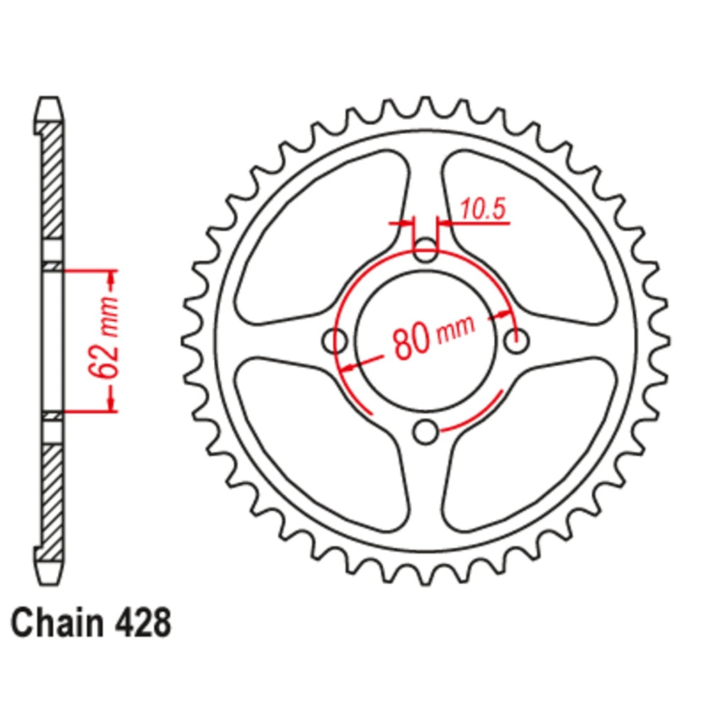 49T Yamaha Rear Sprocket (1843)