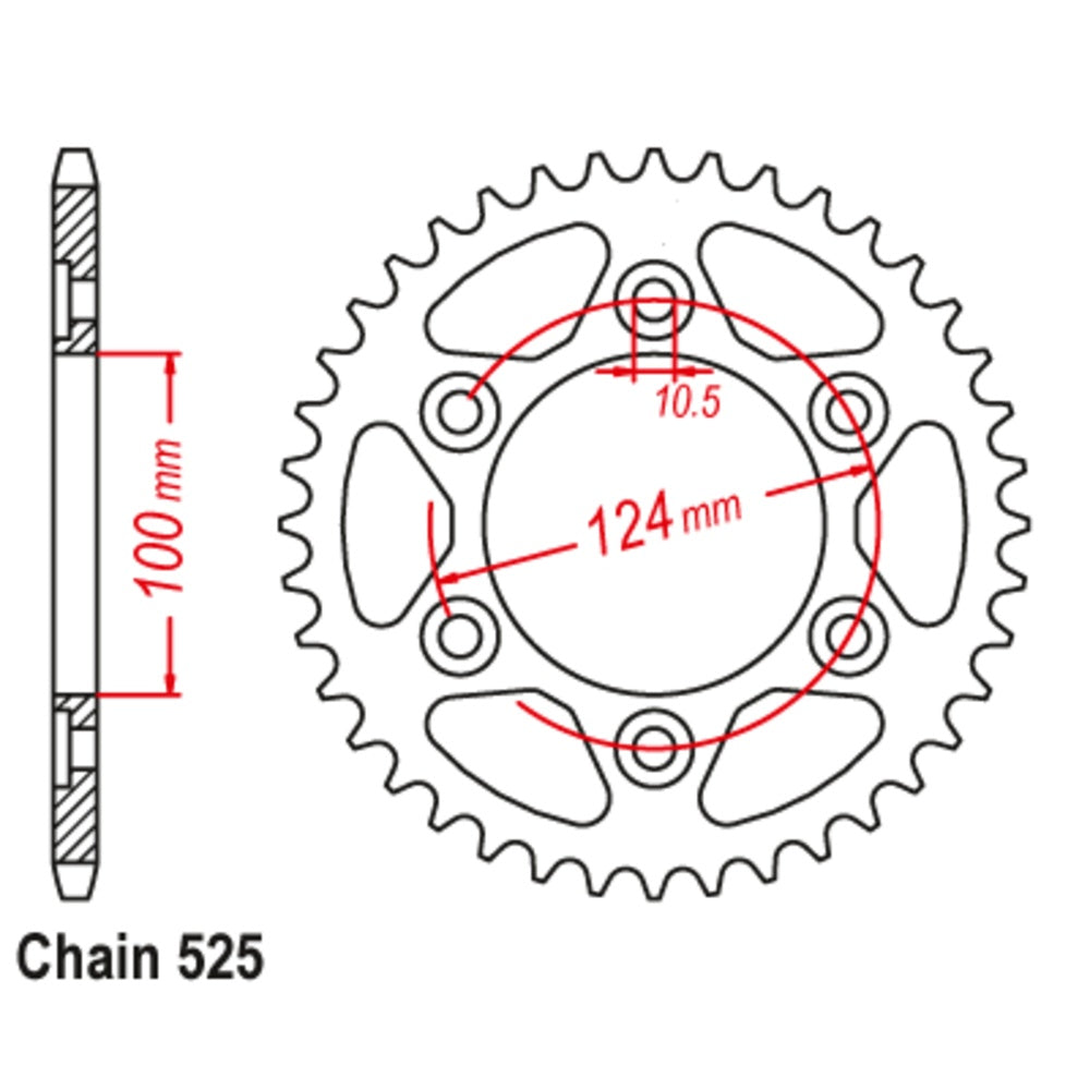 38T Ducati 1000 Rear Sprocket (745)